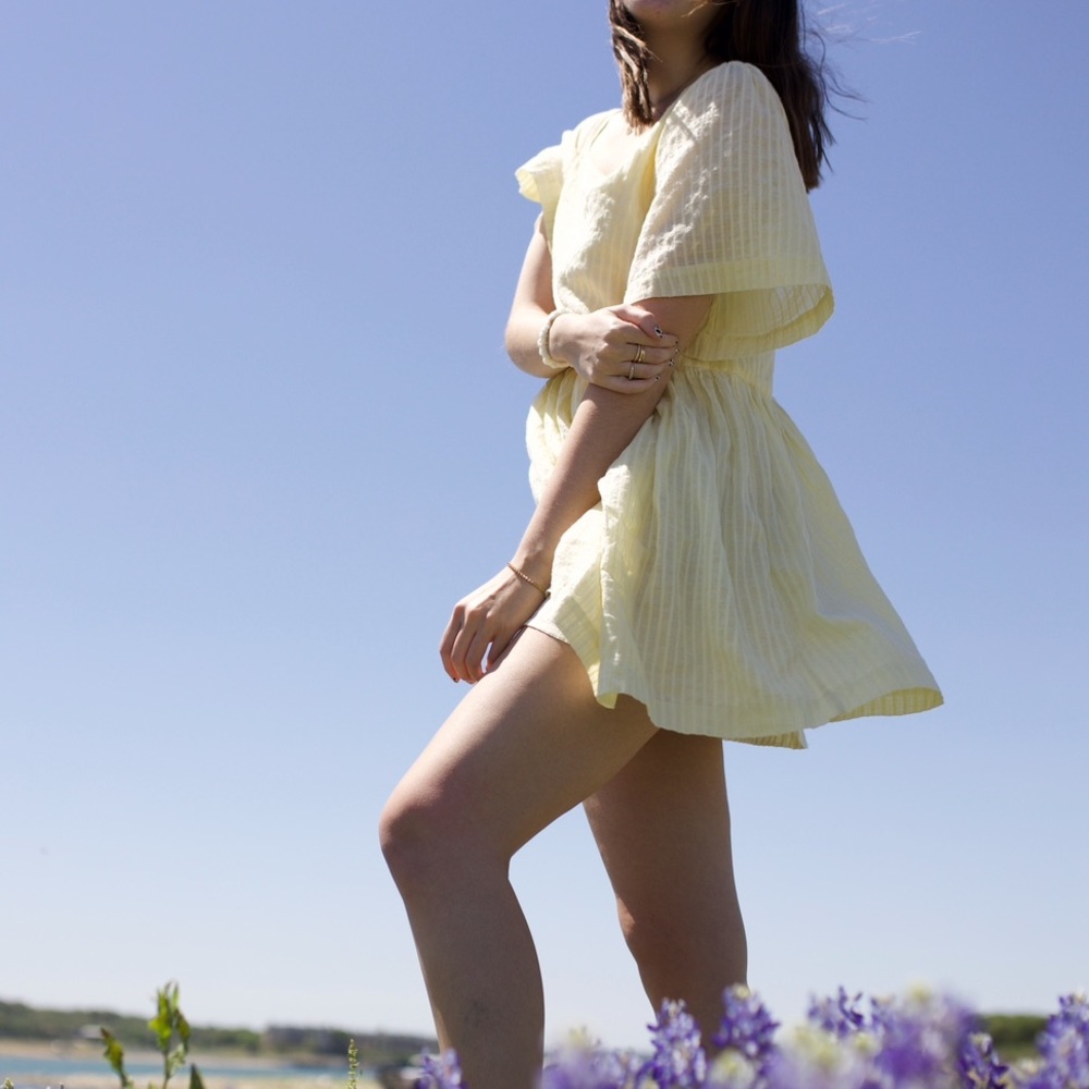 Mellow Yellow Asymmetrical Shoulder Dress